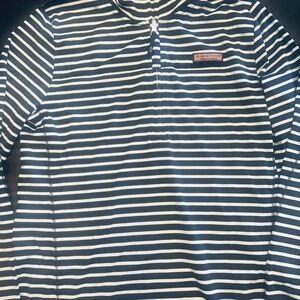 Vineyard Vines Navy and White Striped Shirt